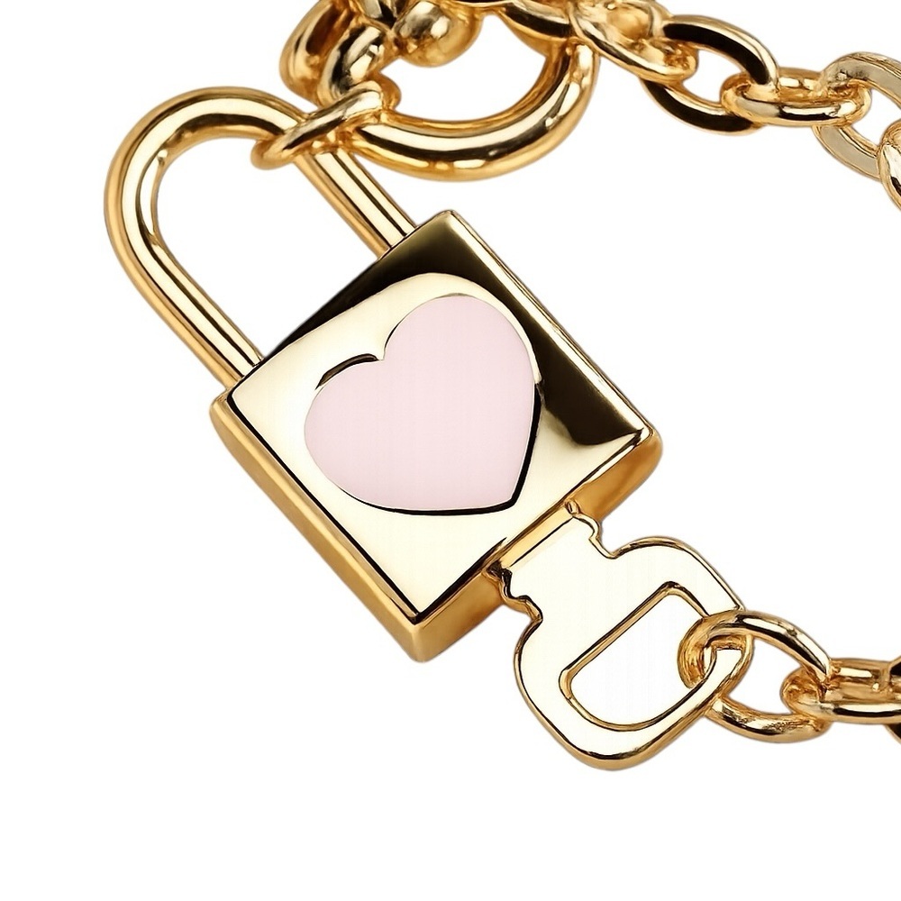 LOUIS VUITTON Heart Bag Charm Keyring Gold Light Pink - Picture 3 of 8